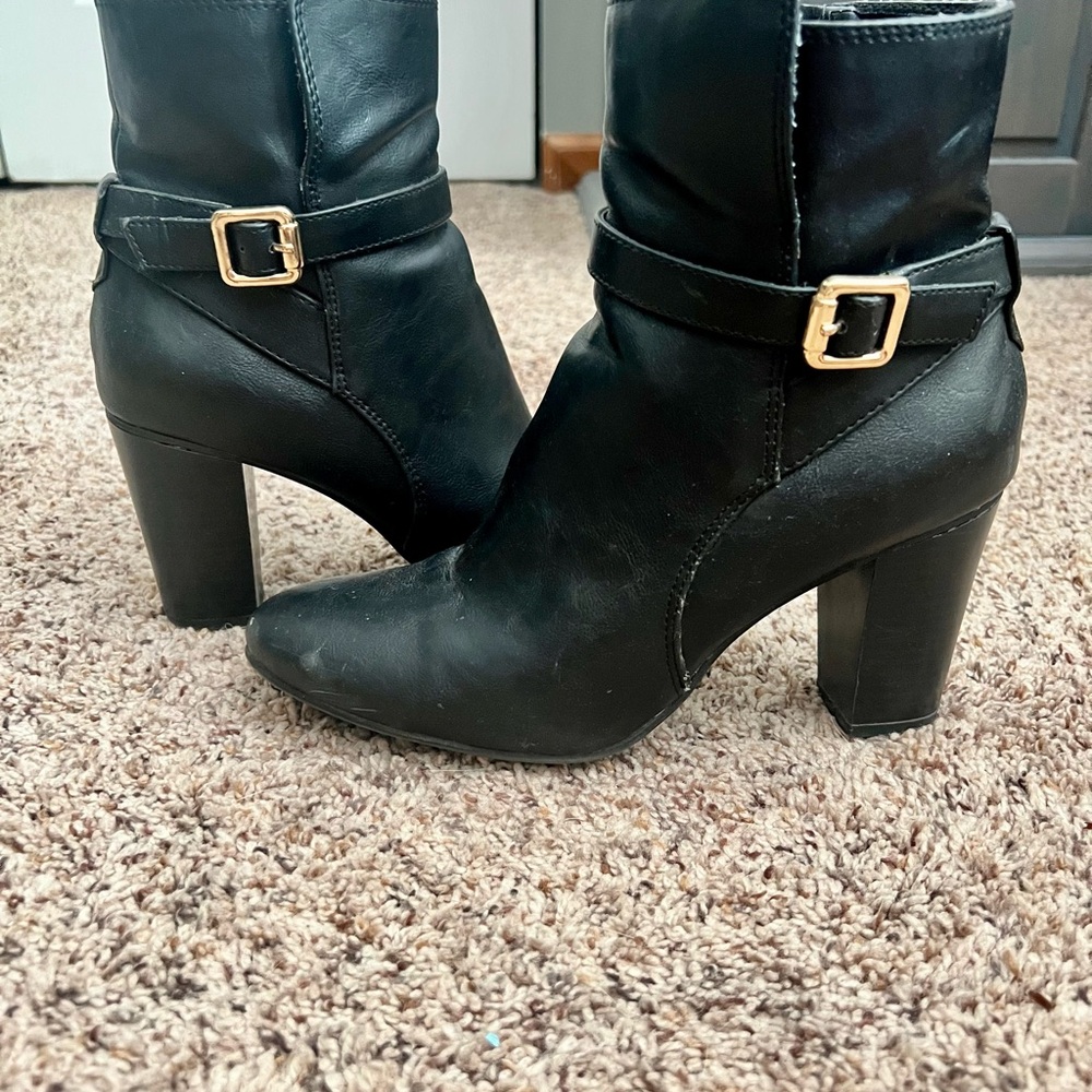Merona Black Boots with Gold Accent